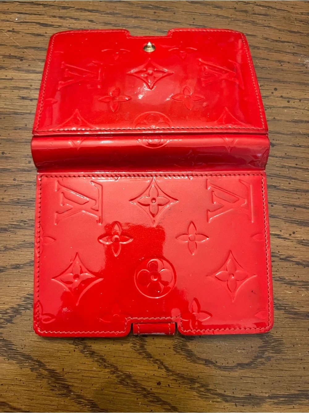 Louis Vuitton Red Vintage Monogram Vernis Palm Pilot Cover